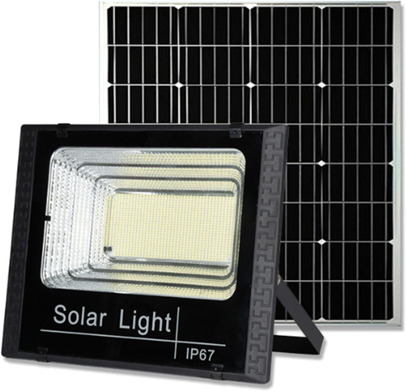 200W Solar LED Flood Light – 385PCS 2835 LEDs, 25W Solar Panel, 18Ah LiFePO4 Battery, IP67, Aluminum Body Tiburom Limited